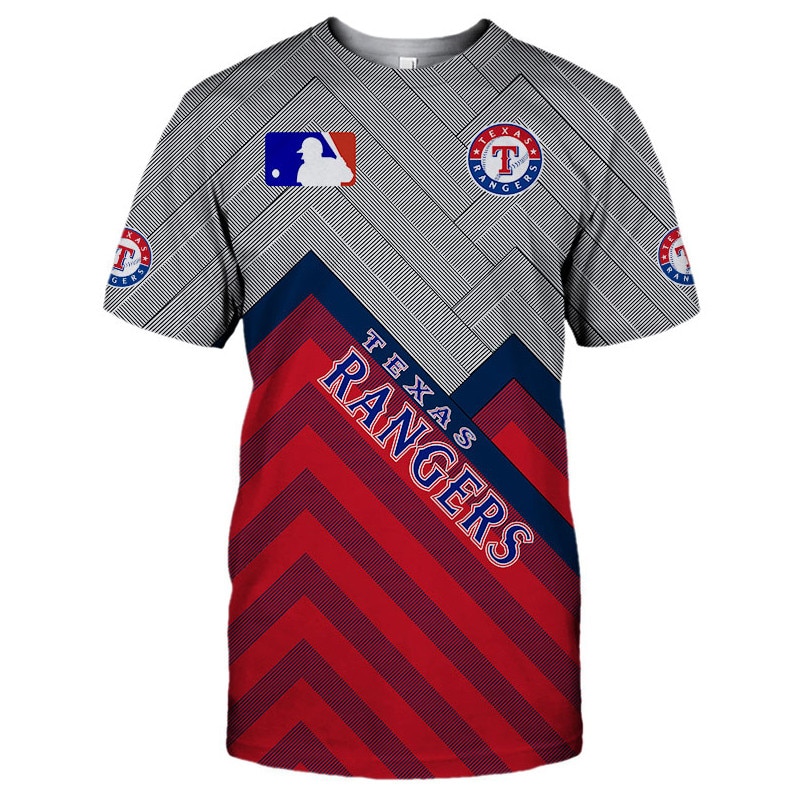 Texas Rangers T-shirt 3D Short Sleeve O Neck gift for fan