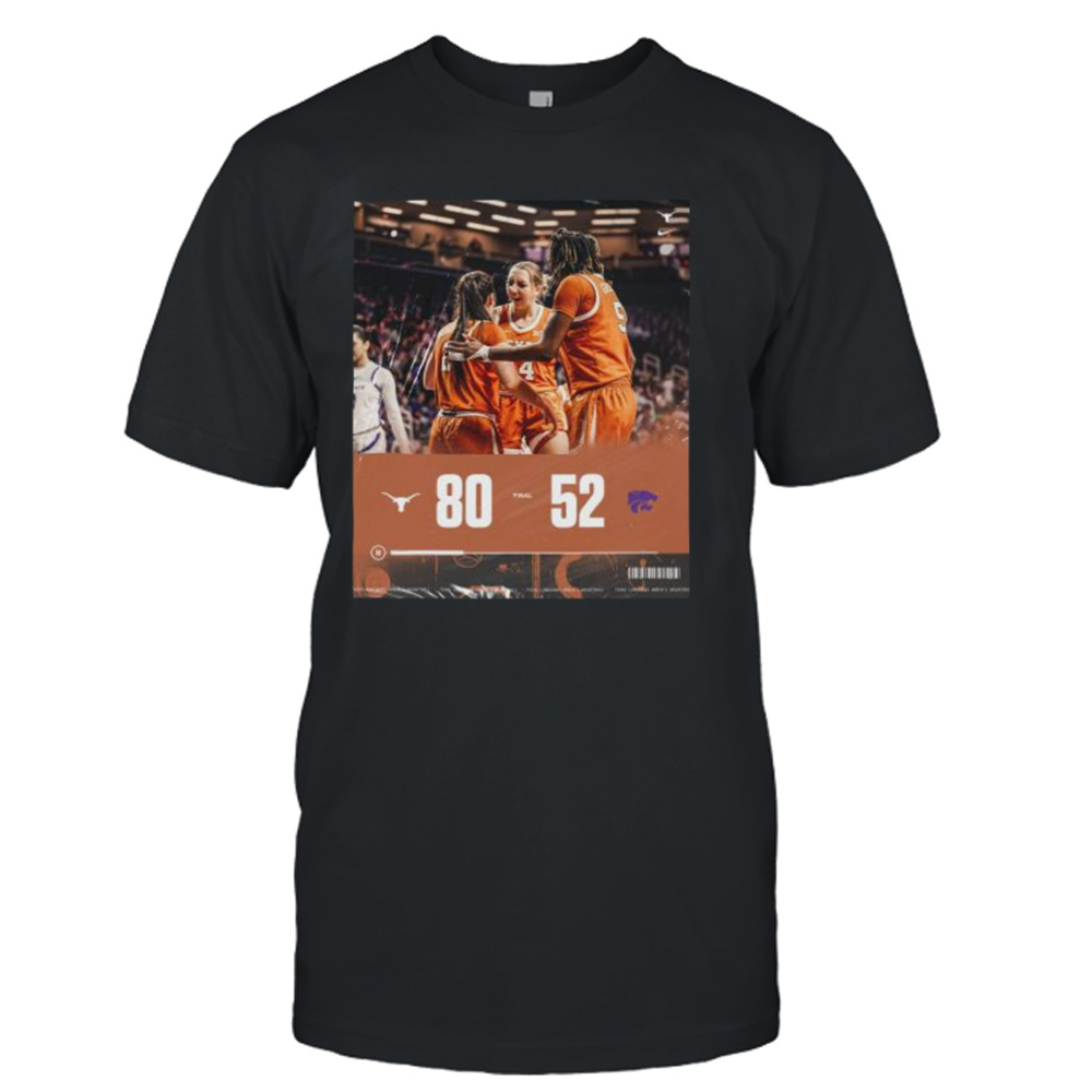 Texas win 80 52 K-State 2023 Big 12 women’s basketball champions final score shirt