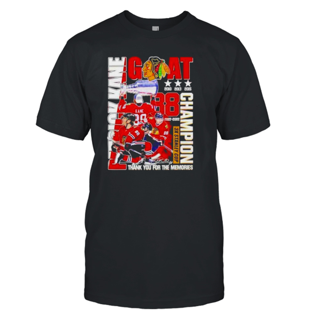 goat Patrick Kane Chicago Blackhawks champion thank you for the memories shirt