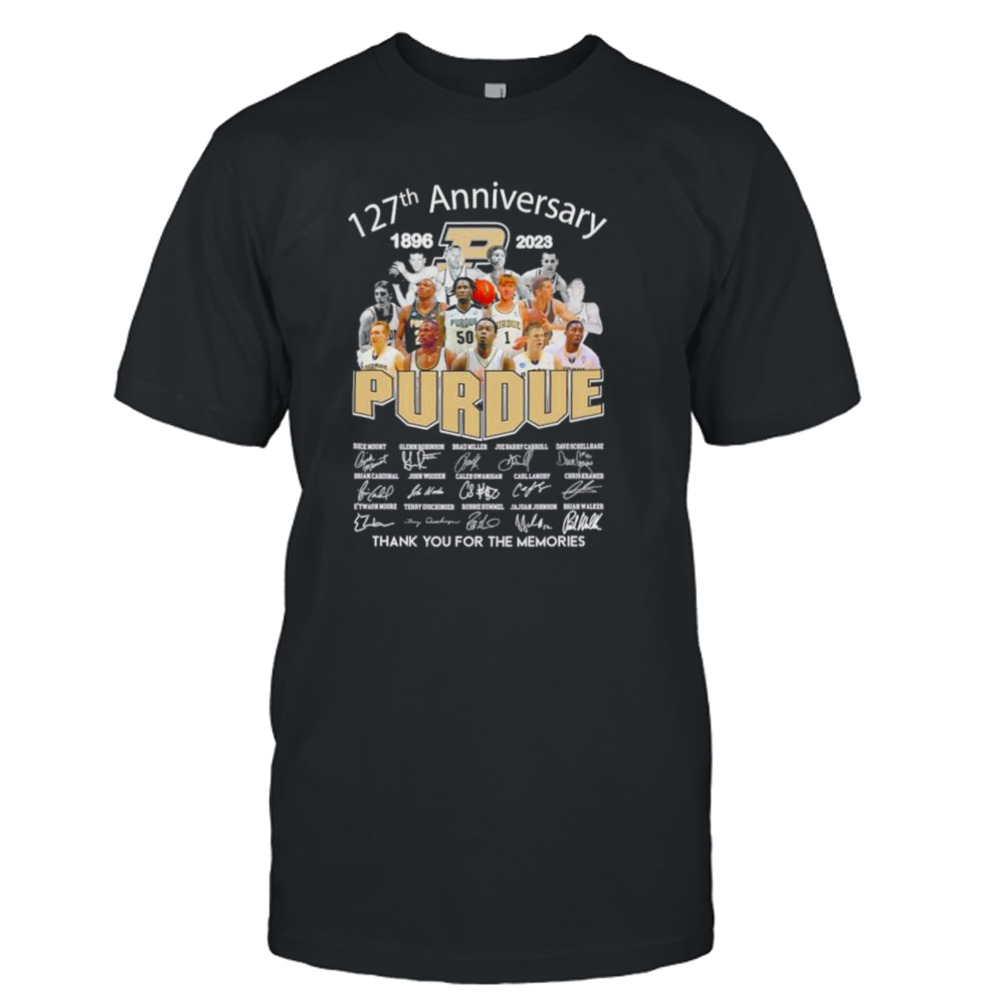 127th anniversary 1896 2023 Purdue Boilermakers thank you for the memories signatures shirt