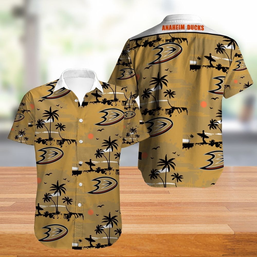 Anaheim Ducks Hawaiian Shirt Tropical Flowers summer for fans