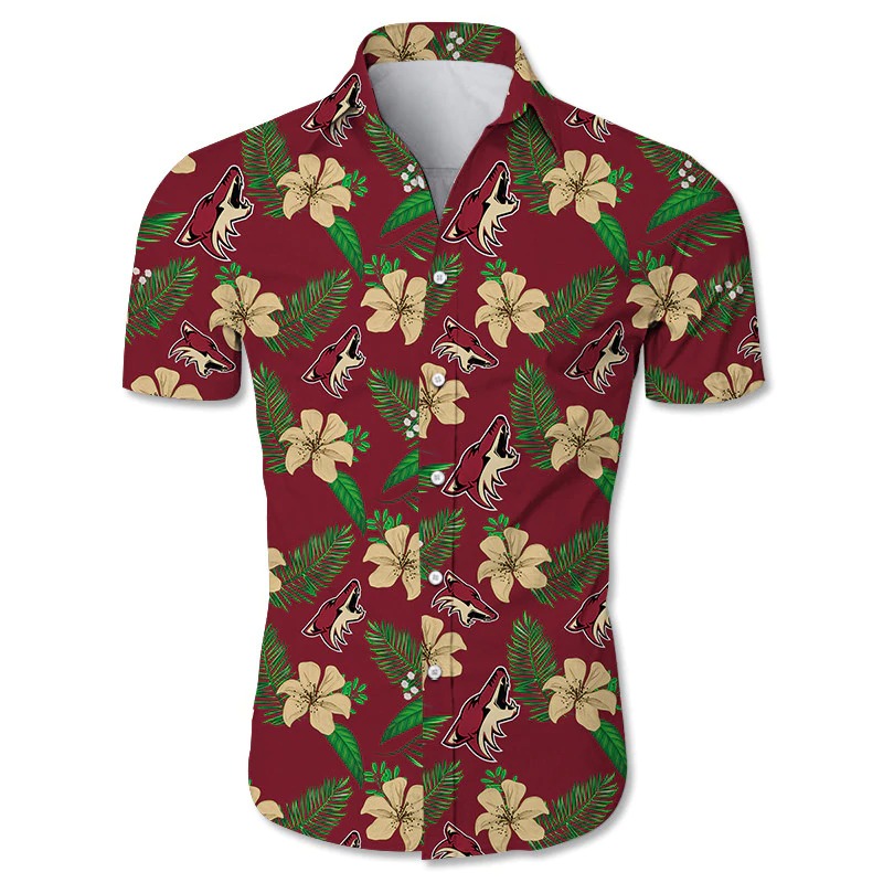 Arizona Coyotes Hawaiian Shirt Tropical Flower summer