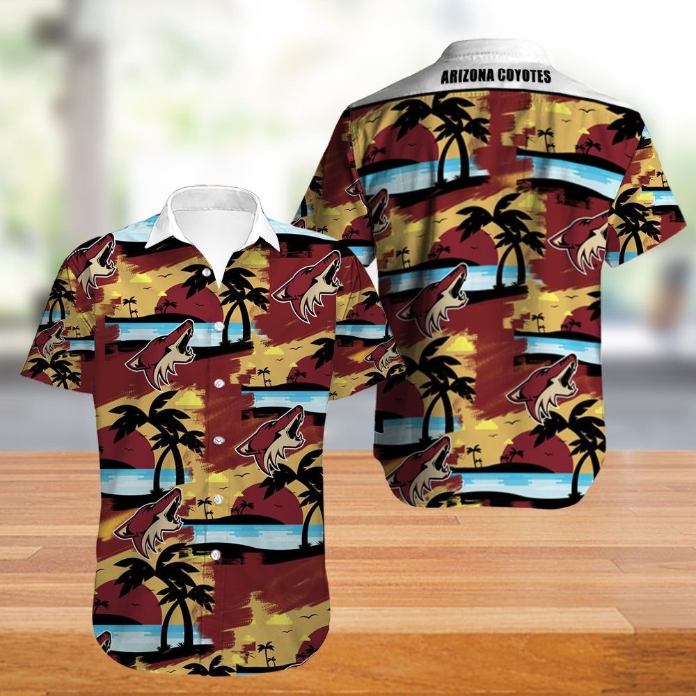 Arizona Coyotes Hawaiian Shirt Tropical Flowers summer for fans