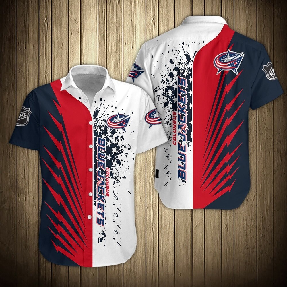 Blue Jackets Shirts 3D color cool short Sleeve