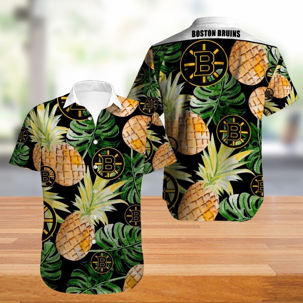 Boston Bruins Hawaiian Shirt Tropical Flowers summer for fans