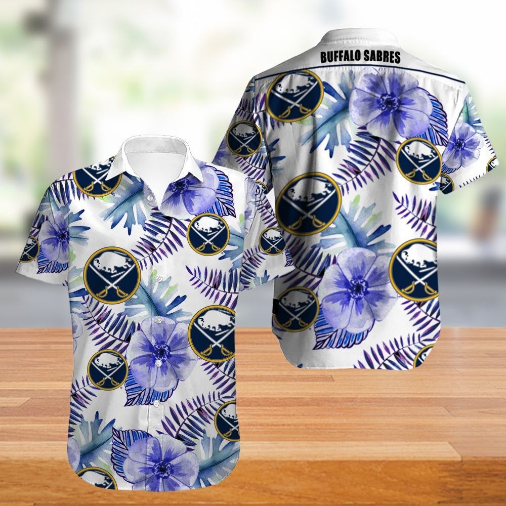 Buffalo Sabres Hawaiian Shirt Tropical Flowers summer for fans