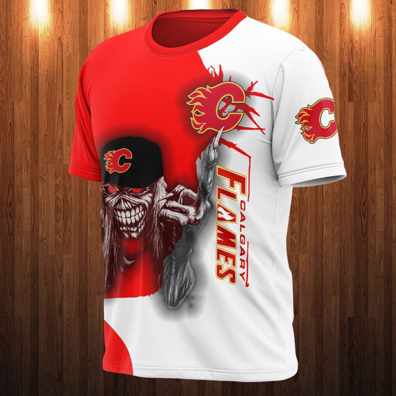 Calgary Flames T-shirt 3D Ultra Death gift for Halloween
