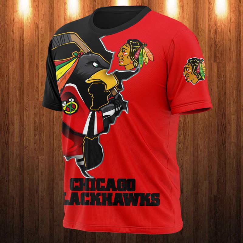 Chicago Blackhawks T-shirt 3D cartoon graphic gift for fan