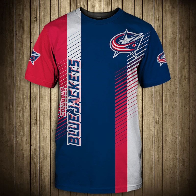 Columbus Blue Jackets T-Shirt 3D cool design short Sleeve