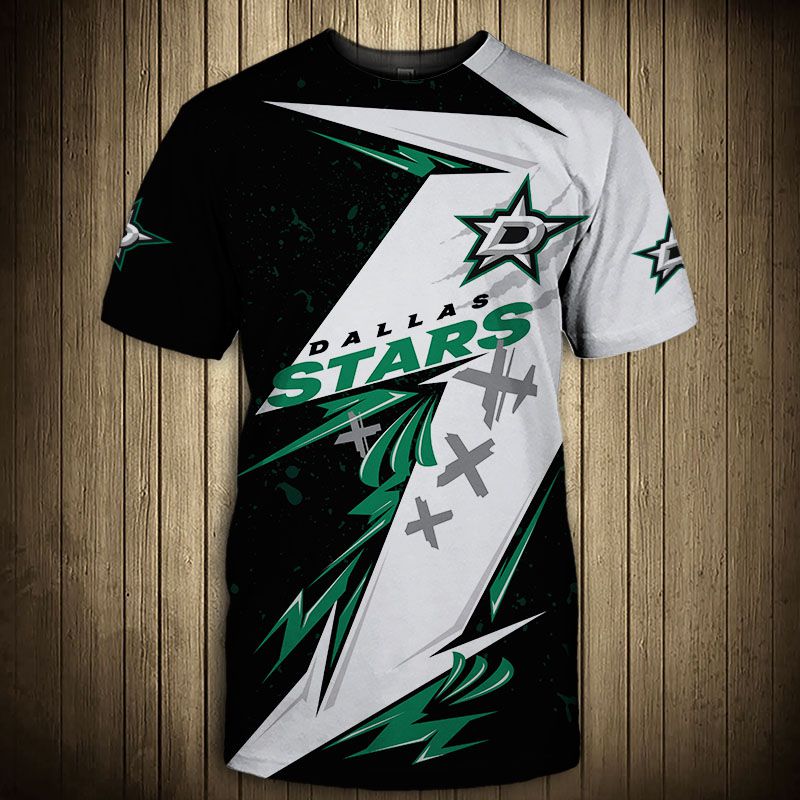 Dallas Stars T-shirt 3D thunder design short Sleeve