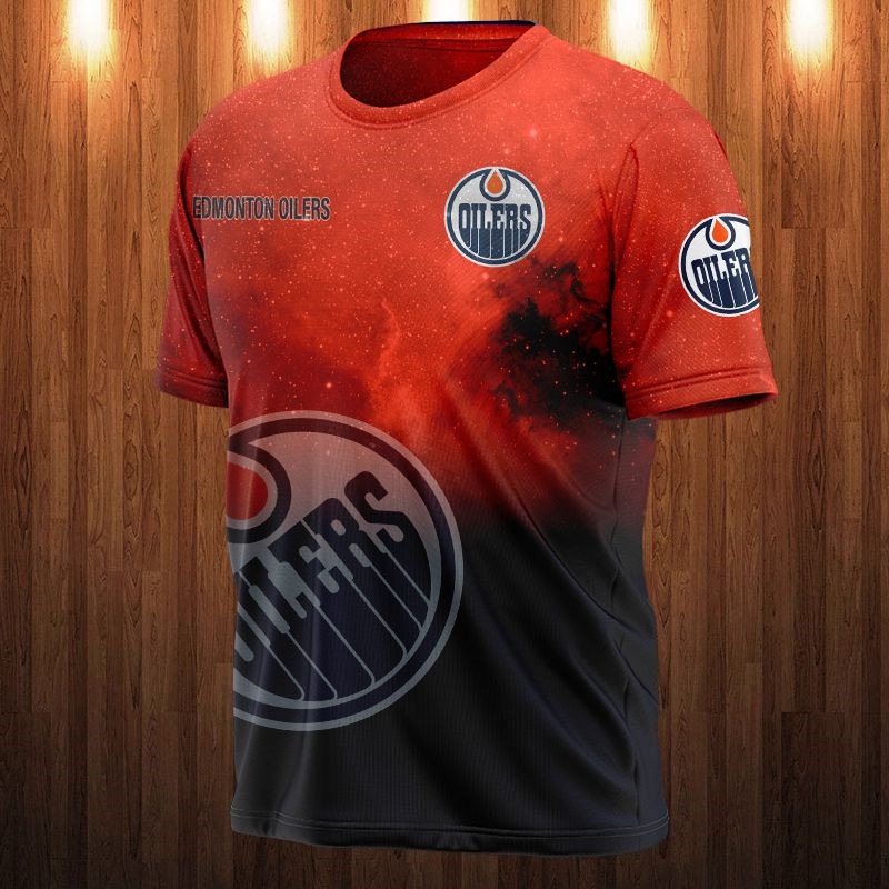 Edmonton Oilers T-shirt 3D Galaxy graphic gift for fan