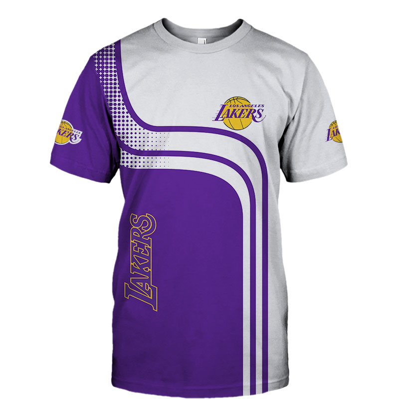 Los Angeles Lakers T-shirt 3D Short Sleeve O Neck gift for fan