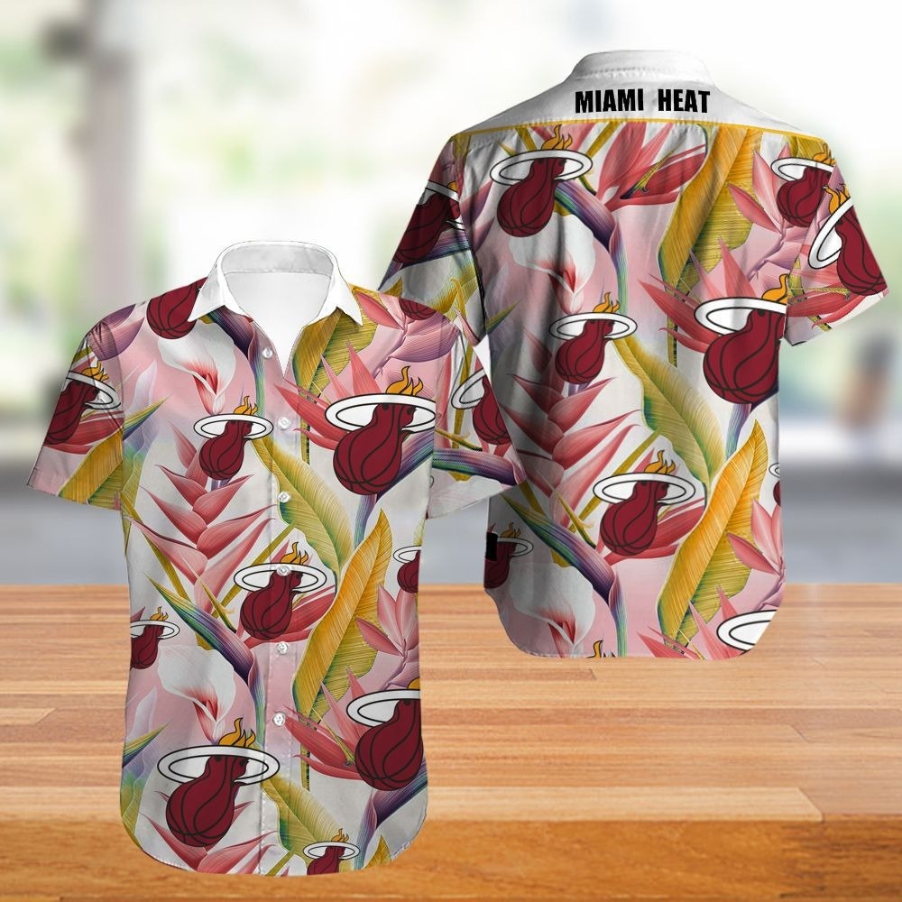 Miami Heat Hawaiian Shirt Hawaiian Shirt Flower summer new design