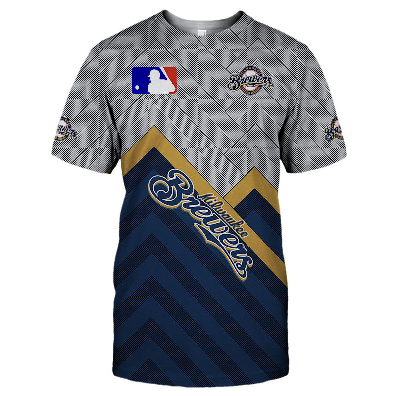 Milwaukee Brewers T-shirt 3D Short Sleeve O Neck gift for fan