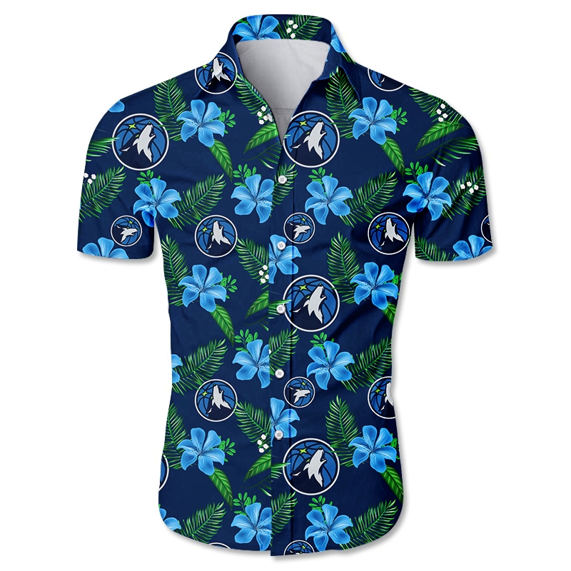 Minnesota Timberwolves Hawaiian shirt Tropical Flower summer