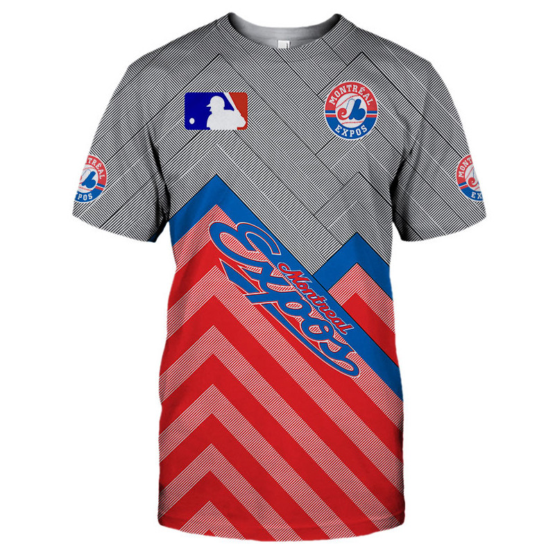 Montreal Expos T-shirt 3D Short Sleeve O Neck gift for fan