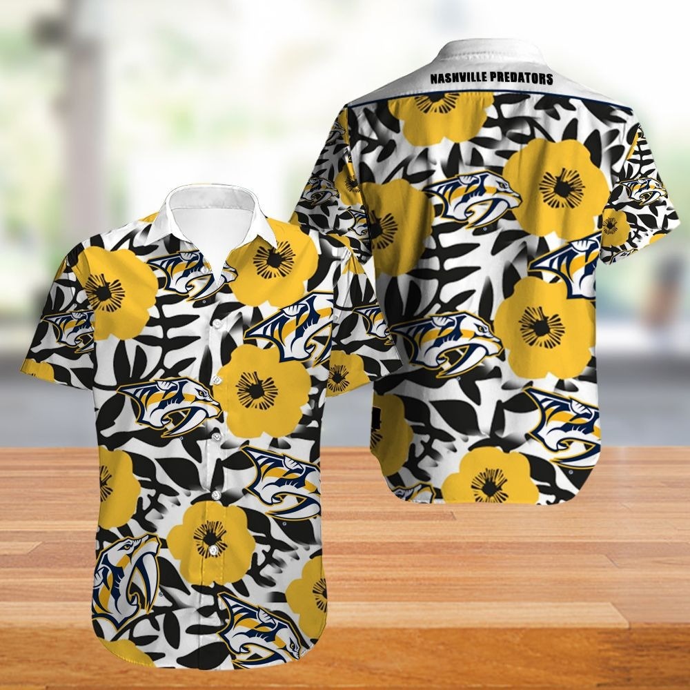 Nashville Predators Hawaiian Shirt Tropical Flowers summer for fans