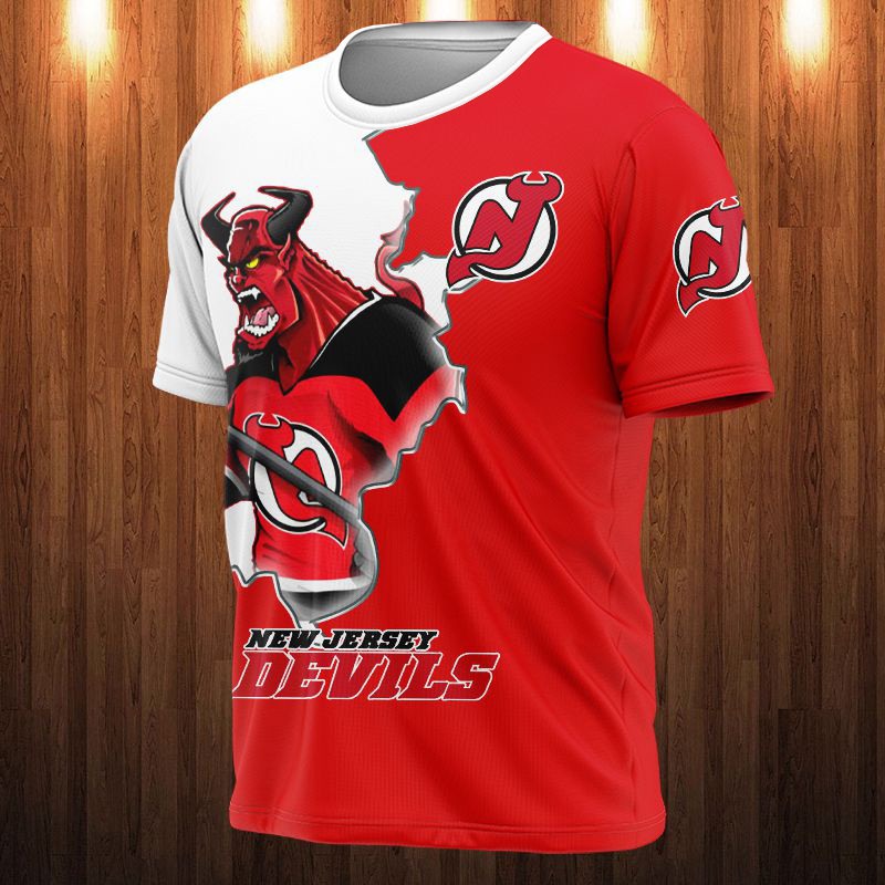 New Jersey Devils T-shirt 3D cartoon graphic gift for fan