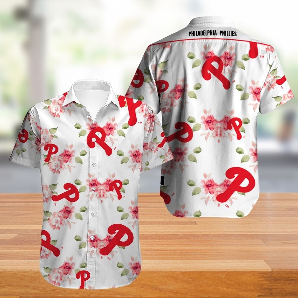 Philadelphia Phillies Hawaiian Shirt flower summer gift for fans