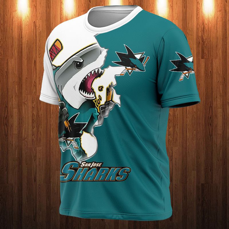 San Jose Sharks T-shirt 3D cartoon graphic gift for fan
