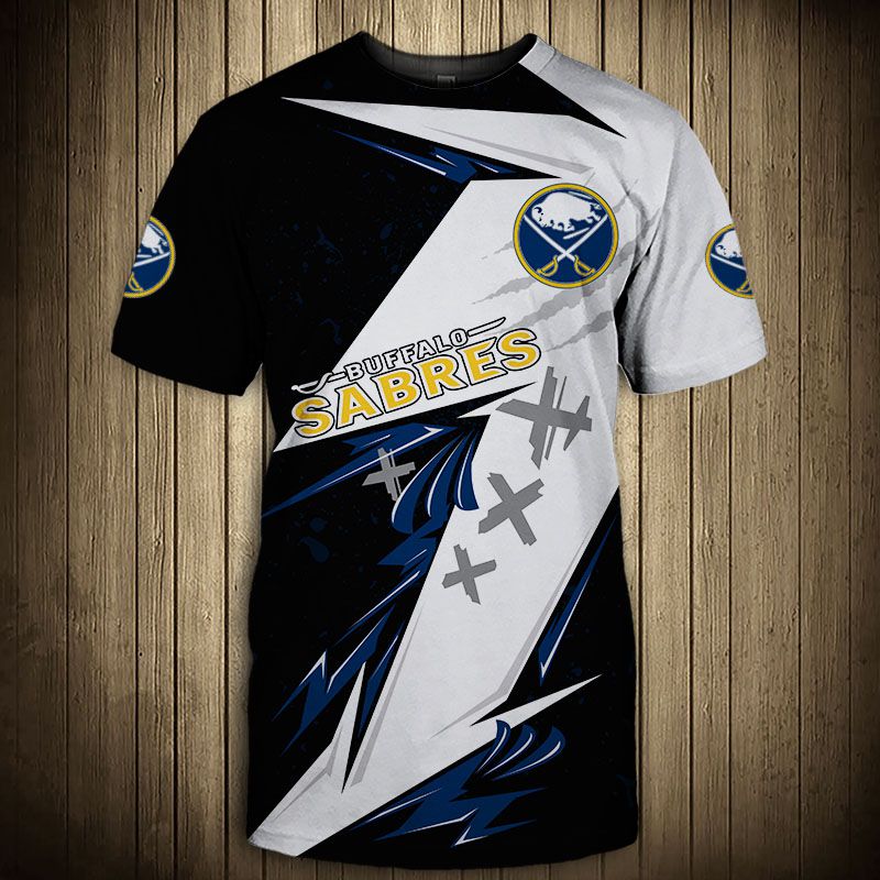 Buffalo Sabres T-shirt 3D thunder design short Sleeve