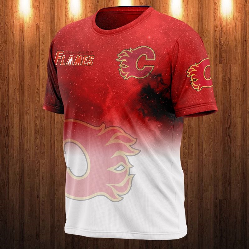 Calgary Flames T-shirt 3D Galaxy graphic gift for fan