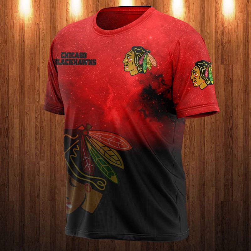 Chicago Blackhawks T-shirt 3D Galaxy graphic gift for fan