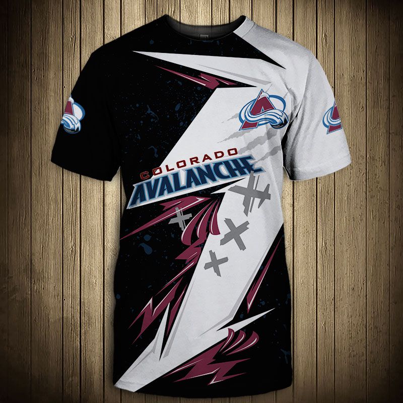 Colorado Avalanche T-shirt 3D thunder design short Sleeve