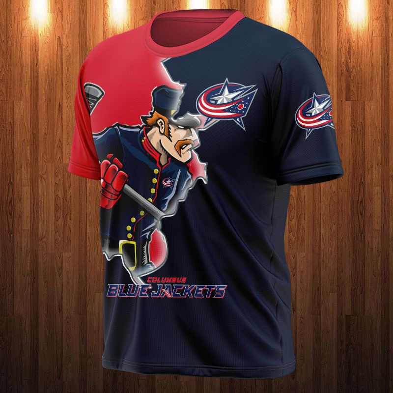 Columbus Blue Jackets T-shirt 3D cartoon graphic gift for fan