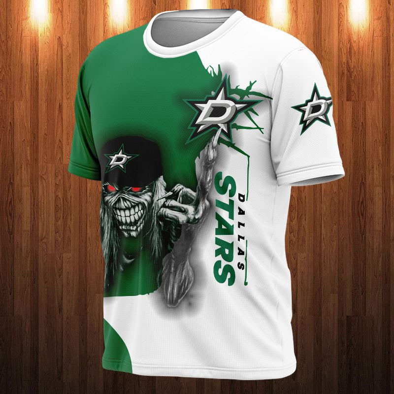 Dallas Stars T-shirt 3D Iron Maiden gift for Halloween