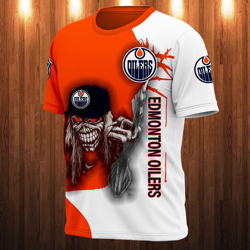 Edmonton Oilers T-shirt 3D Ultra Death gift for Halloween