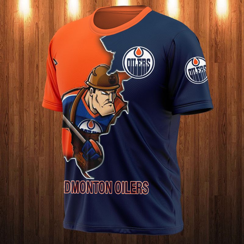 Edmonton Oilers T-shirt 3D cartoon graphic gift for fan