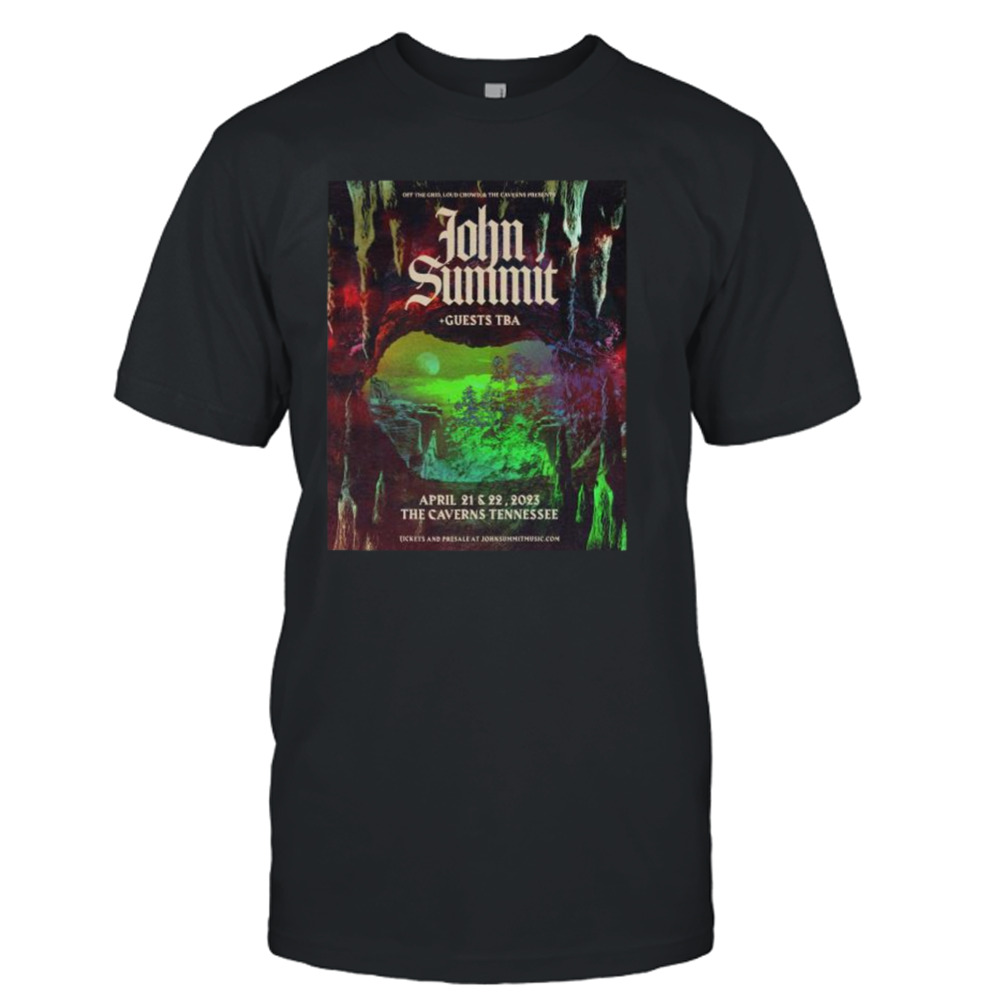 John Summit april 21 and 22 2023 the Caverns Tennessee tour poster shirt