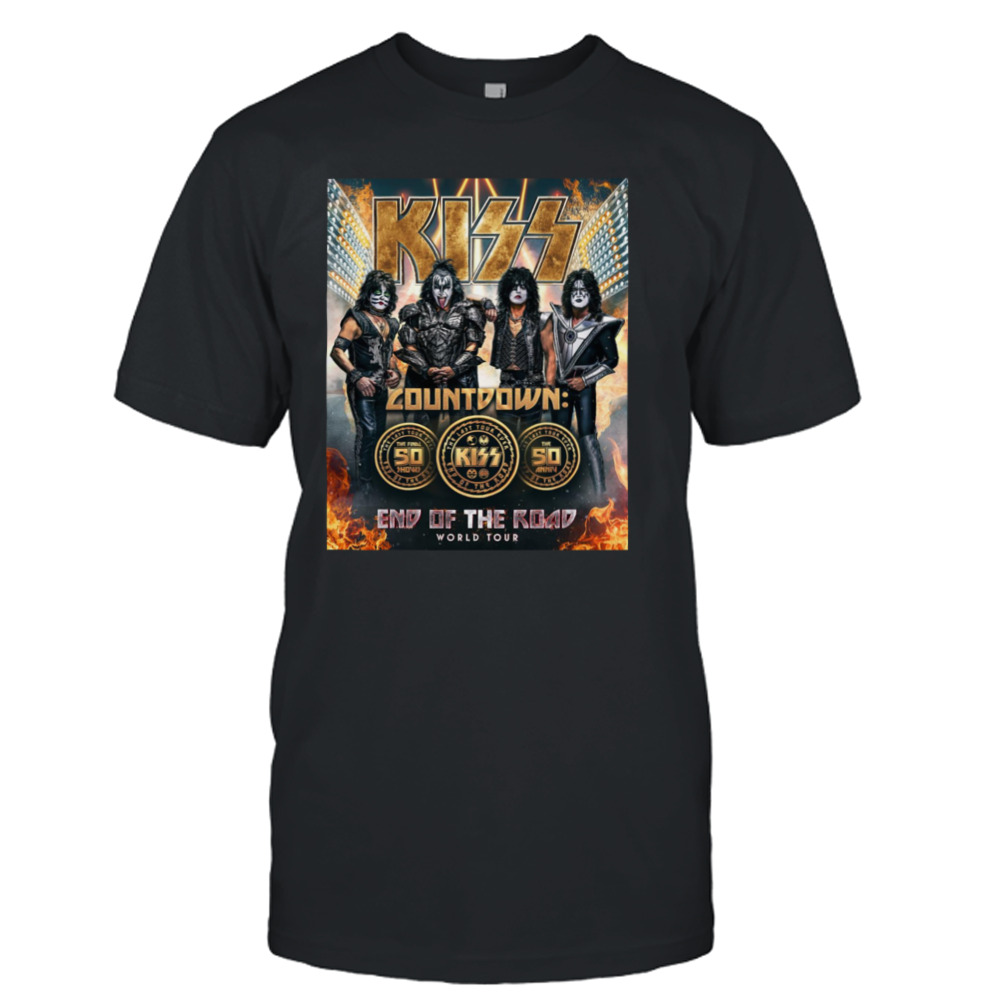 Kiss Announces Final 50 Shows For End Of The Road World Tour 2023 poster shirt