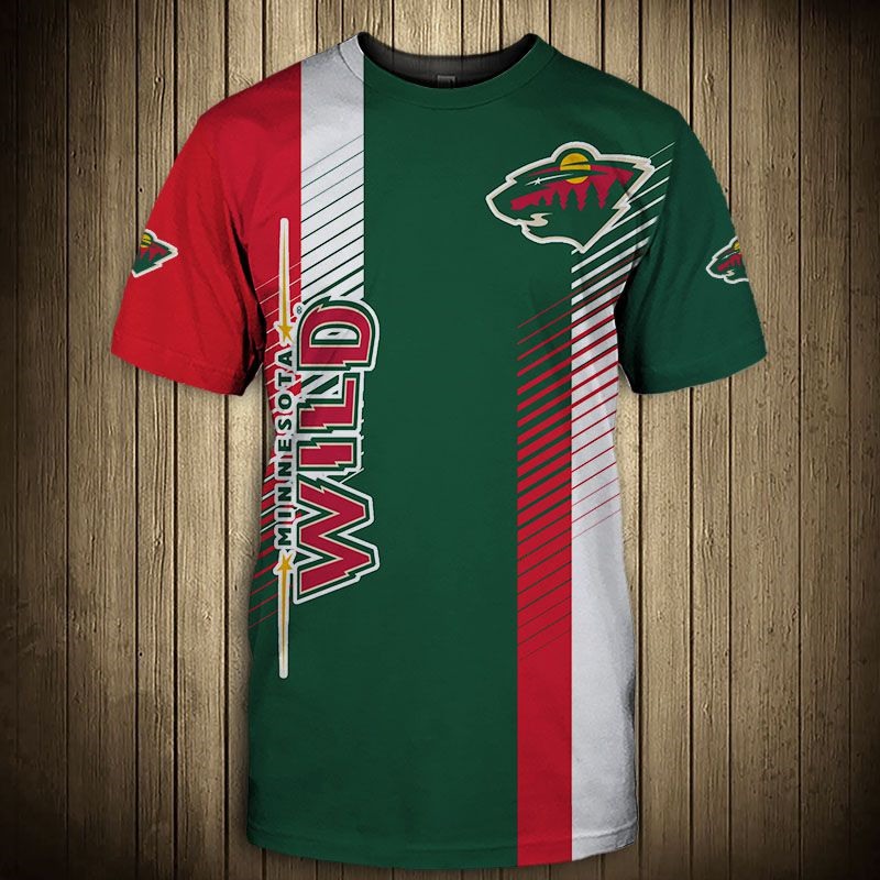 Minnesota Wild T-Shirt 3D cool design short Sleeve