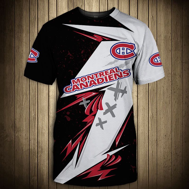 Montreal Canadiens T-shirt 3D thunder design short Sleeve