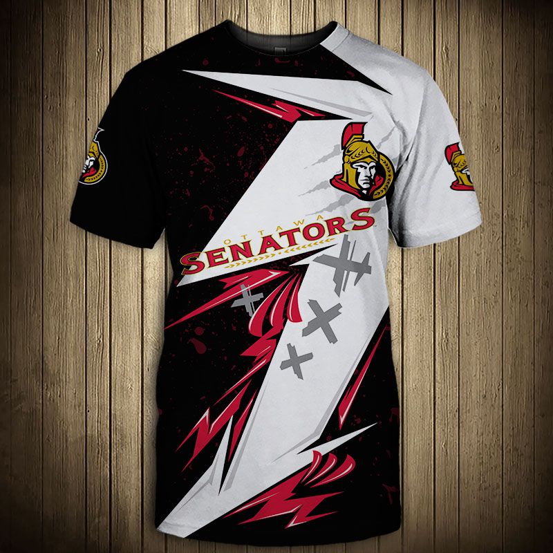 Ottawa Senators T-shirt 3D thunder design short Sleeve