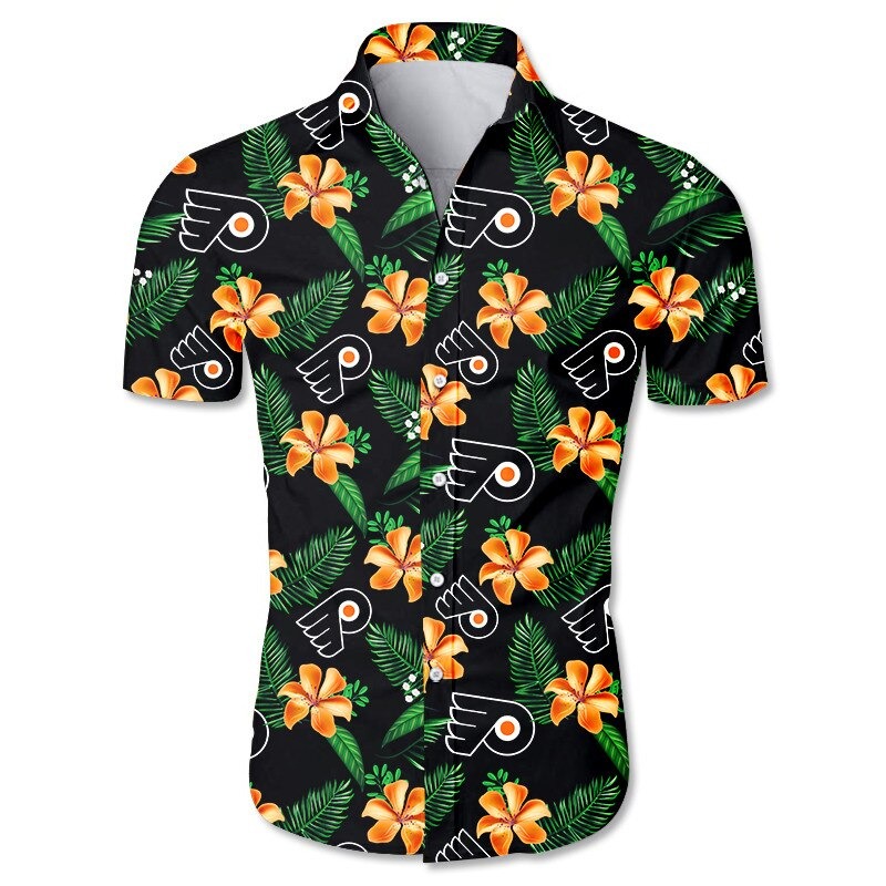 Philadelphia Flyers Hawaiian Shirt Tropical Flower summer