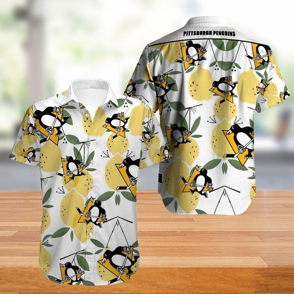 Pittsburgh Penguins Hawaiian Shirt Tropical Flowers summer for fans