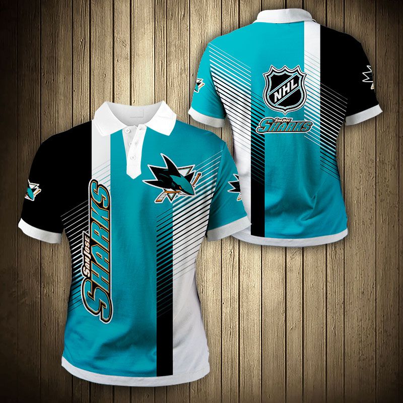 San Jose Sharks Polo Shirt cool design Summer