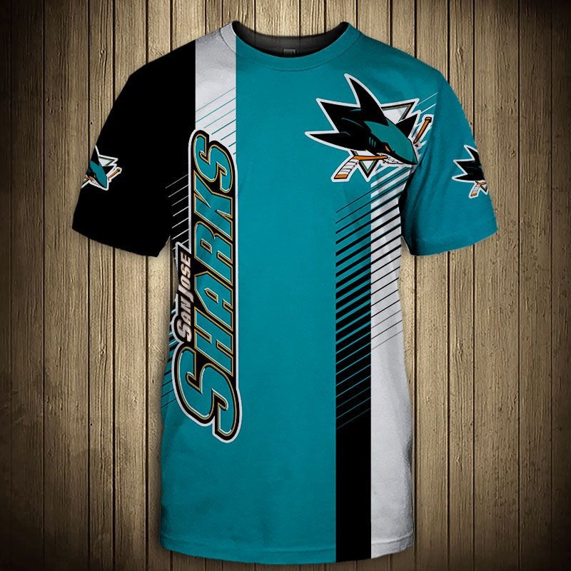 San Jose Sharks T-Shirt 3D cool design short Sleeve