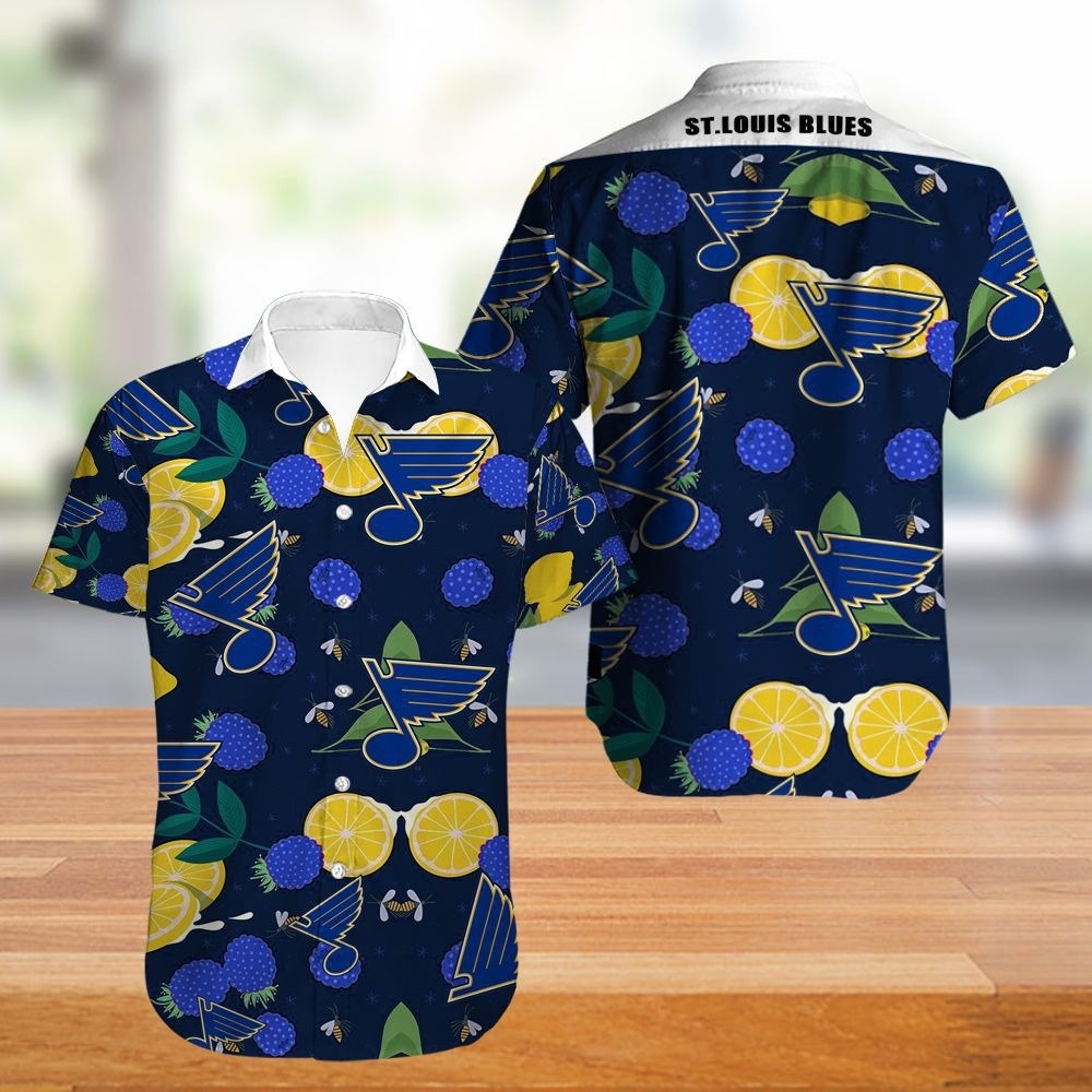 St. Louis Blues Hawaiian Shirt Tropical Flowers summer for fans