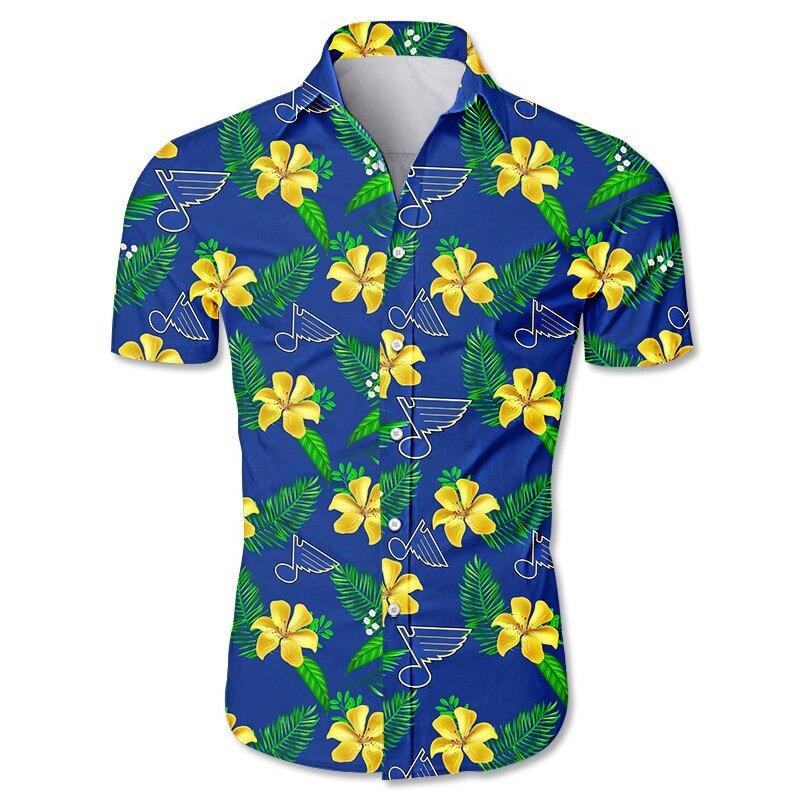 St. Louis Blues Hawaiian shirt Tropical Flower summer