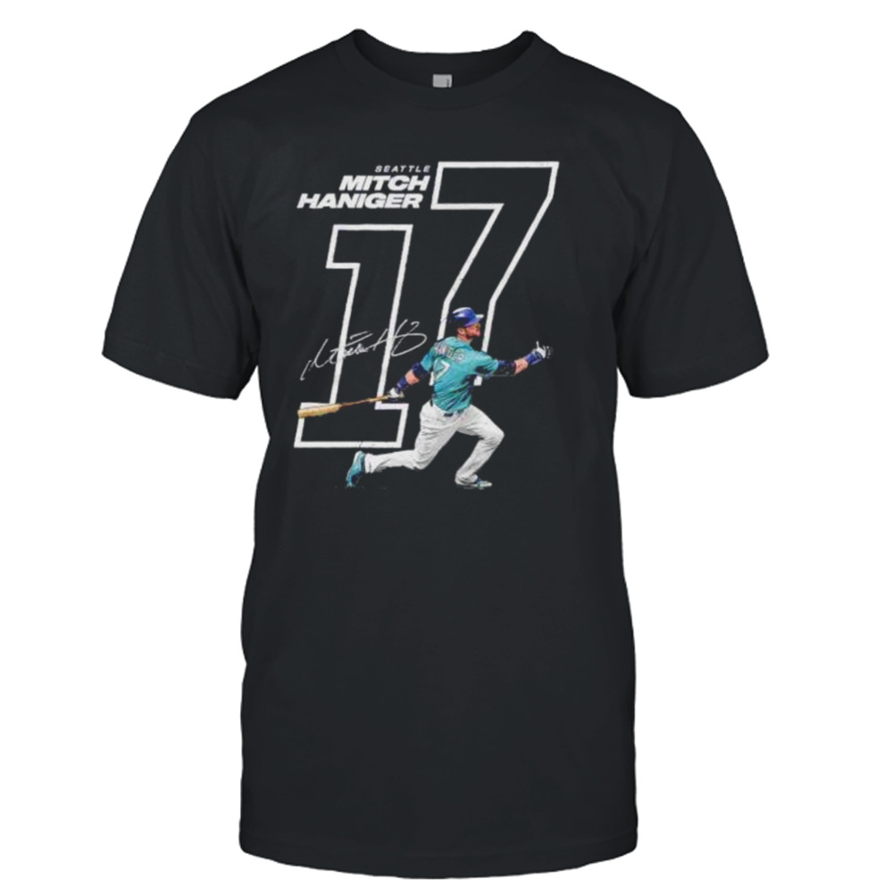 seattle Mariners Mitch Haniger number 17 outline shirt