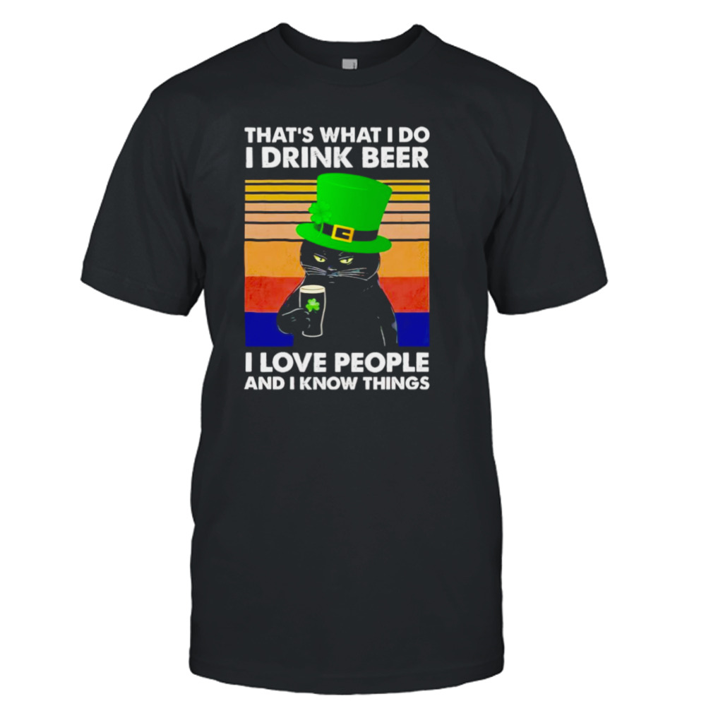That’s what I do I drink beer black Cat St Patrick’s day vintage shirt