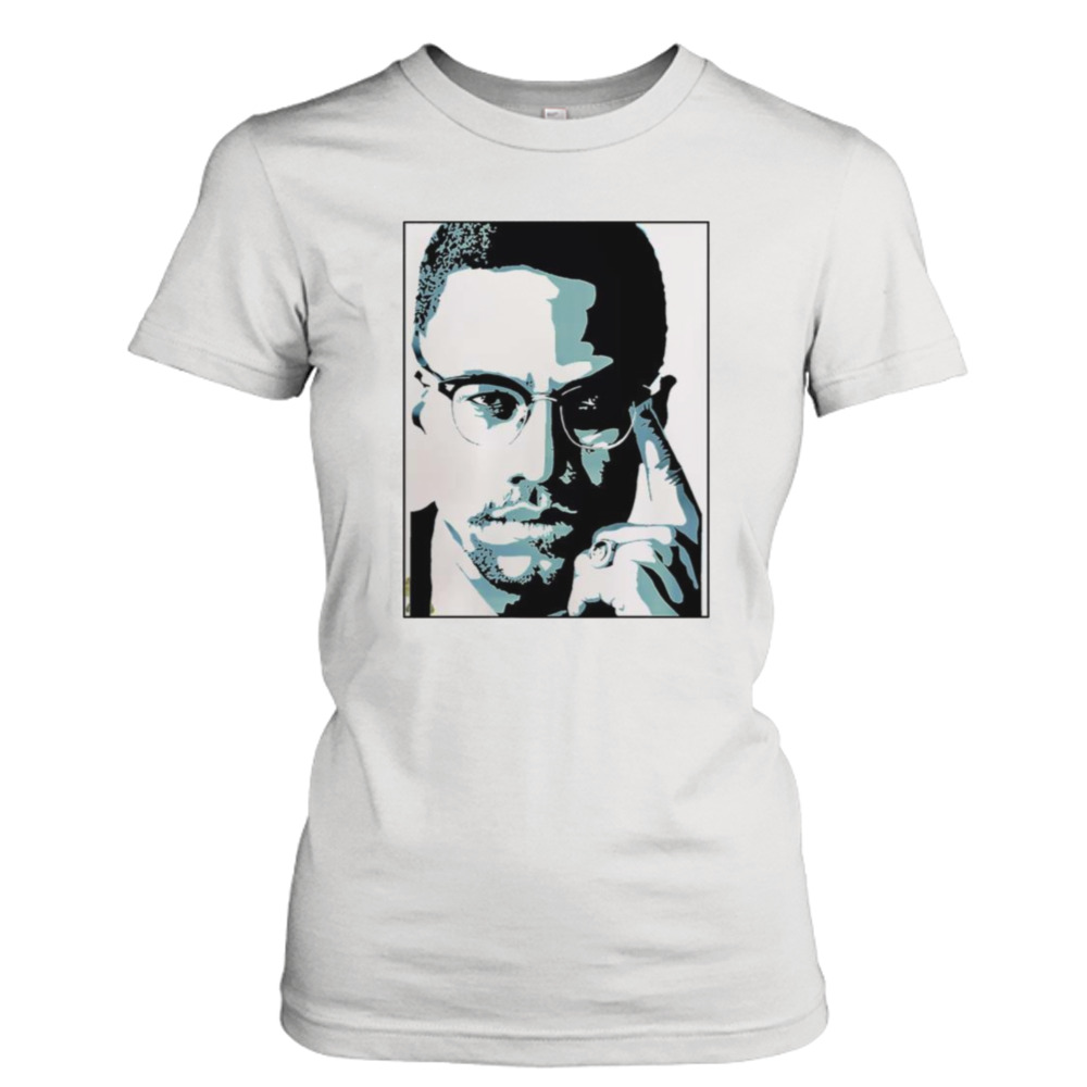 Malcom X Black And White Portrait Black History Month shirt