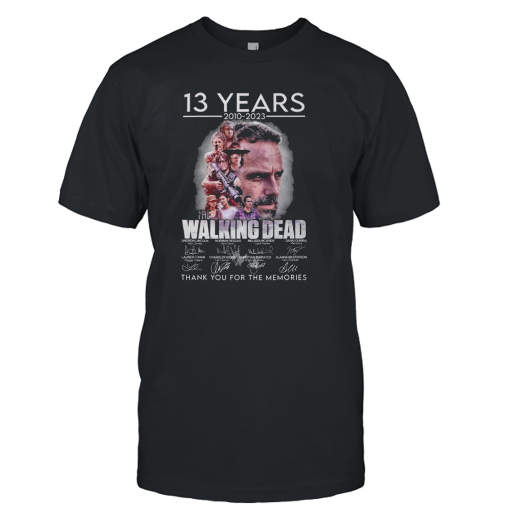 13 years 2010 2023 the walking dead thank you for the memories signatures shirt