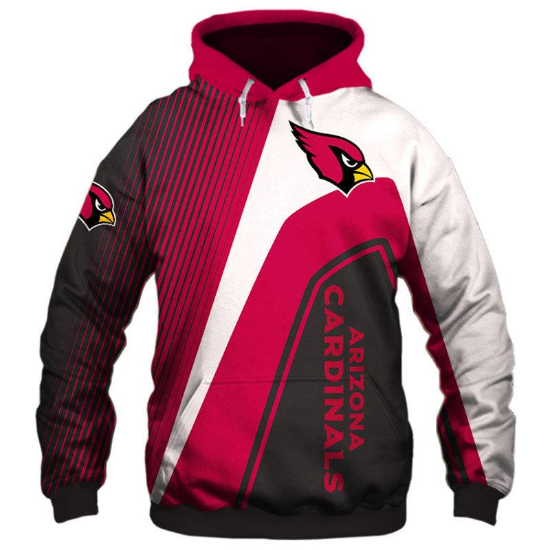 Arizona Cardinals 3D Hoodie Zipper Sweatshirt Jacket Pullover NFL Football