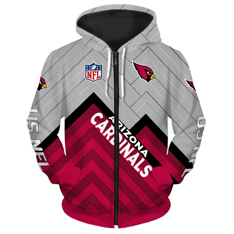 Arizona Cardinals NFL Red Unisex 3D Hoodie Zip Hoodie For Men And