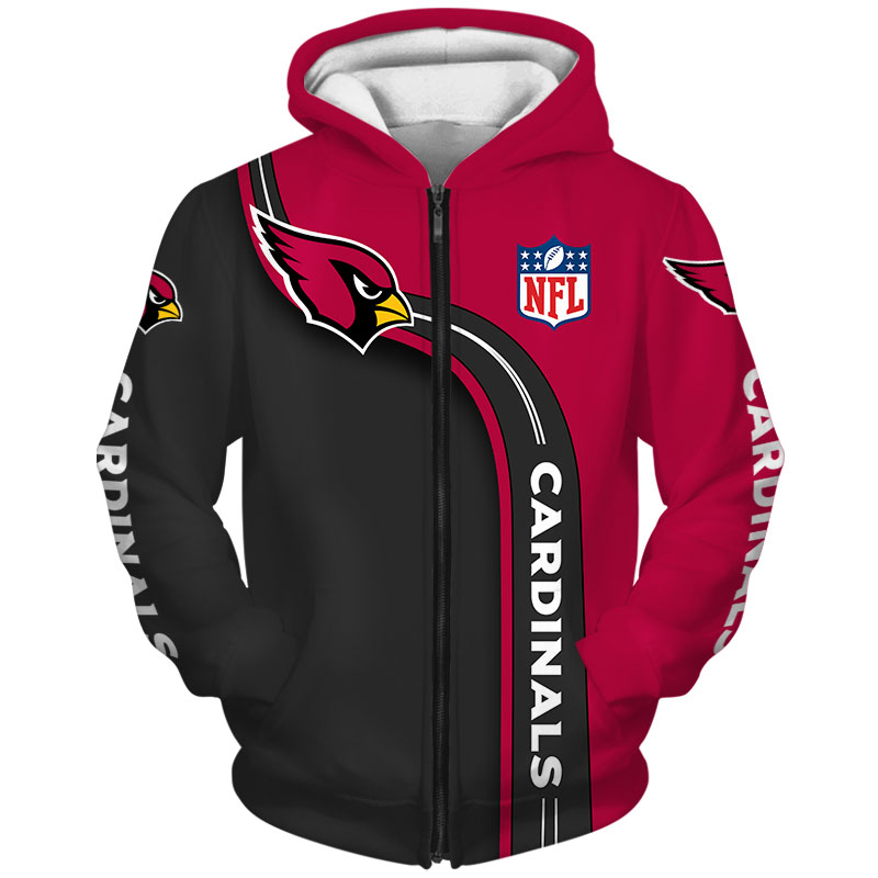 NFL Arizona Cardinals Skull Funny Red 3D Hoodie Zip Hoodie For Men